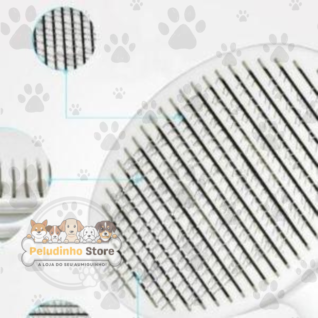 Escova Removedora de Pelos para Pets - Cães e Gatos - Punho Ergonômico, Suave na Pele, Ideal para Pelagem Curta, Média e Longa