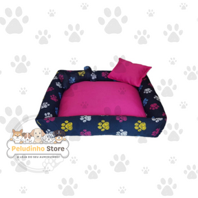 Cama Caminha Pet Grande Lavável com Zíper 60x60cm para Cachorro - Tecido Oxford Premium, Fibras Macias + Brinde Ossinho