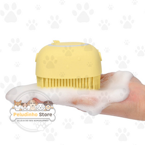 Esponja de Banho em Silicone com Dispenser - Massageador para Pets, Promove Circulação e Saúde, Ecológica e Multi-Função