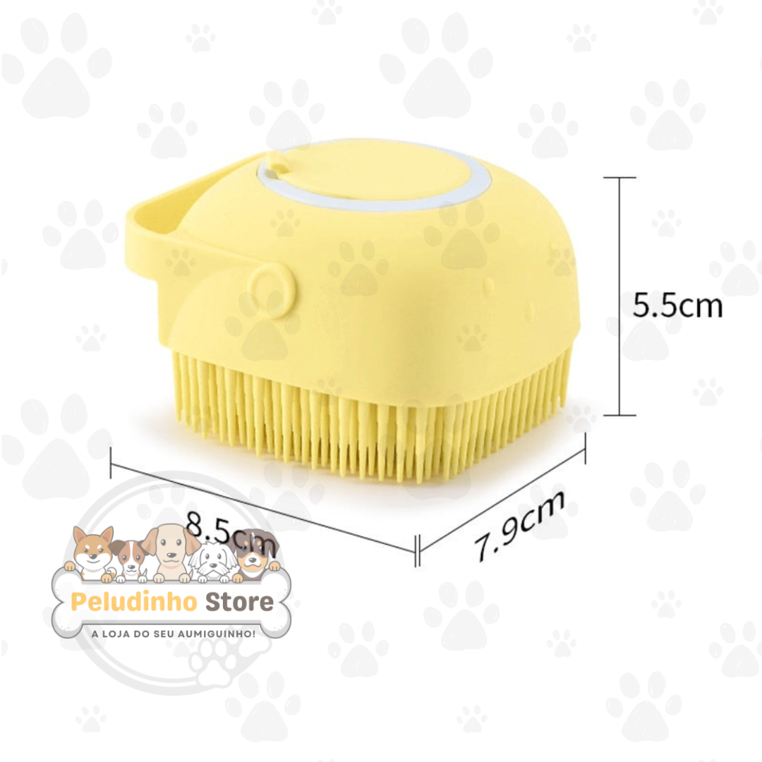 Esponja de Banho em Silicone com Dispenser - Massageador para Pets, Promove Circulação e Saúde, Ecológica e Multi-Função