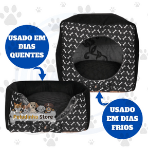 Cama Toca Iglu 3 em 1 para Cachorro - Caminha Pet Resistente e Aconchegante com FRETE GRÁTIS