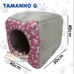 Cama Toca Iglu 3 em 1 para Cachorro - Caminha Pet Resistente e Aconchegante com FRETE GRÁTIS