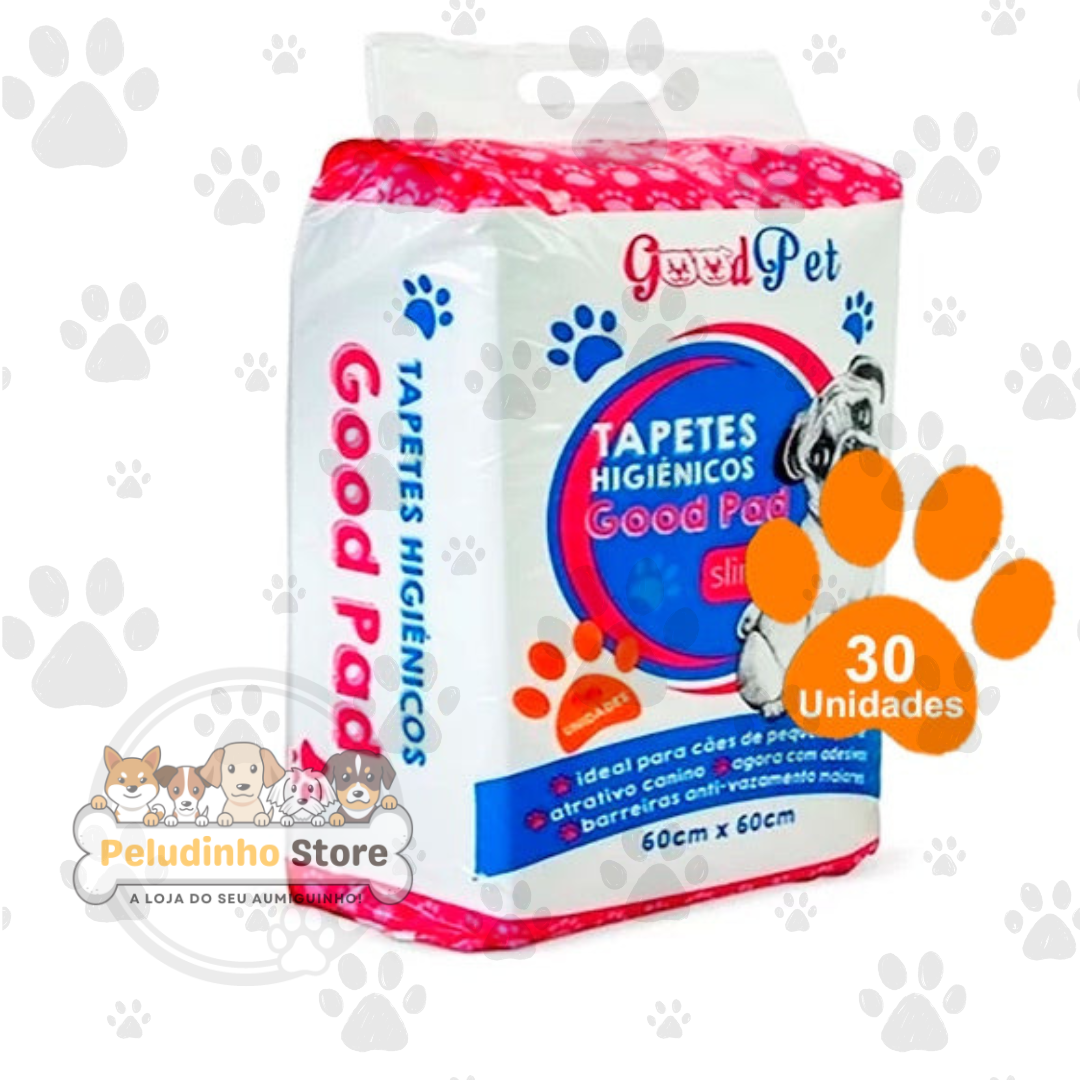 Tapete Higiênico Good Pad para Cães e Gatos - 60x60 cm, 30 Unidades - Antivazamento, Fino e Leve